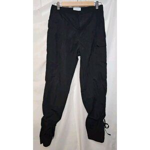 All Things Golden Women's Black High Waisted Utilitarian Cargo Pants Sz Small